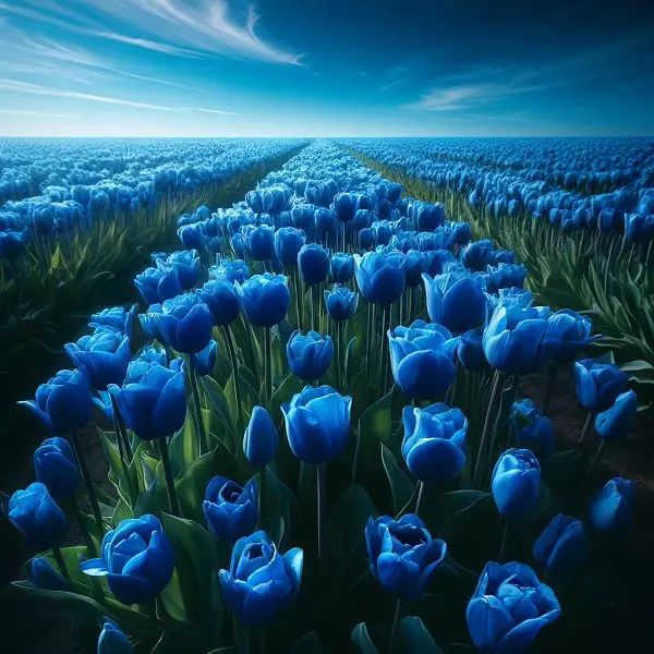 Hình ảnh vườn hoa Tulip xanh độc đáo 5