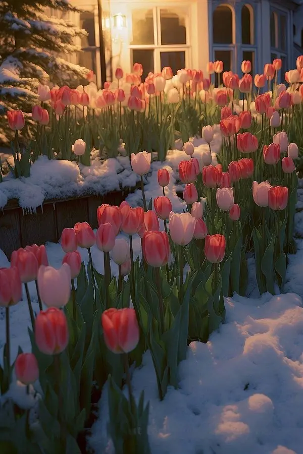 Hình ảnh vườn hoa Tulip hồng ở Hà Lan 4