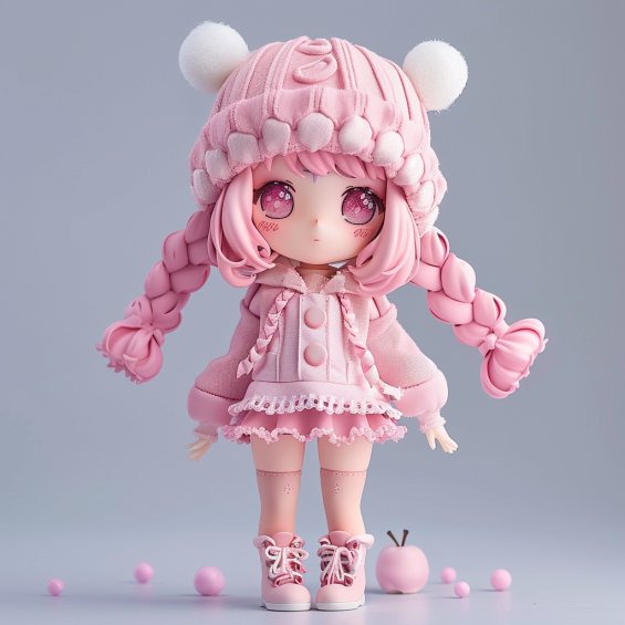 Búp bê hồng chibi 6