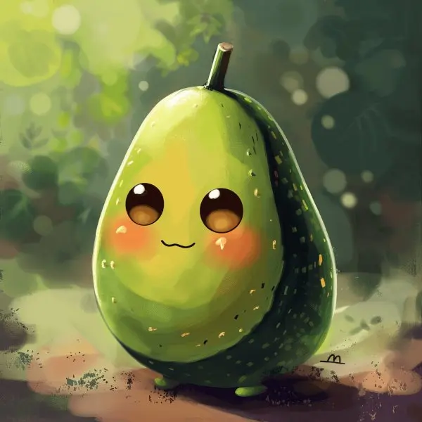 Hình trái bơ chibi siêu cute 22