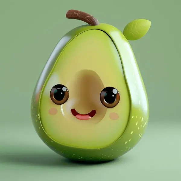 Hình trái bơ chibi siêu cute 5