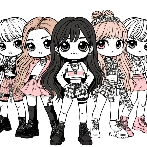 Tranh tô màu Blackpink chibi cute 10