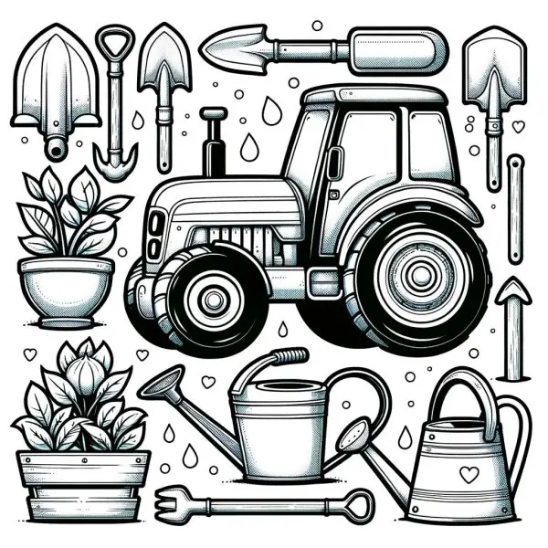 Tranh tô màu dụng cụ nghề nông 12