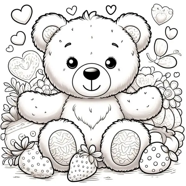 Tranh tô màu gấu dâu lotso 1
