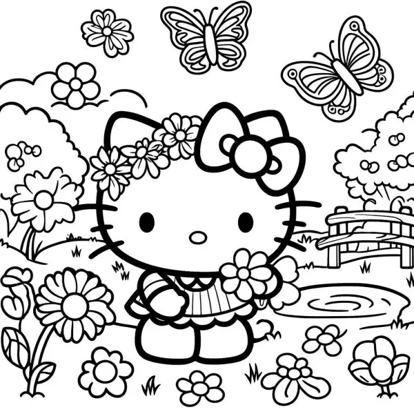 Tranh tô màu Hello Kitty 15