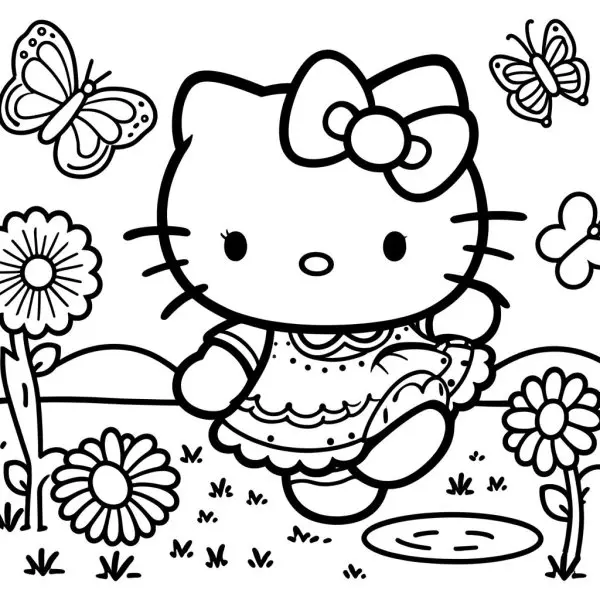 Tranh tô màu Hello Kitty 4