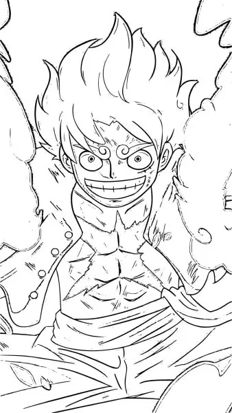 Tranh tô màu Luffy Gear 5 6