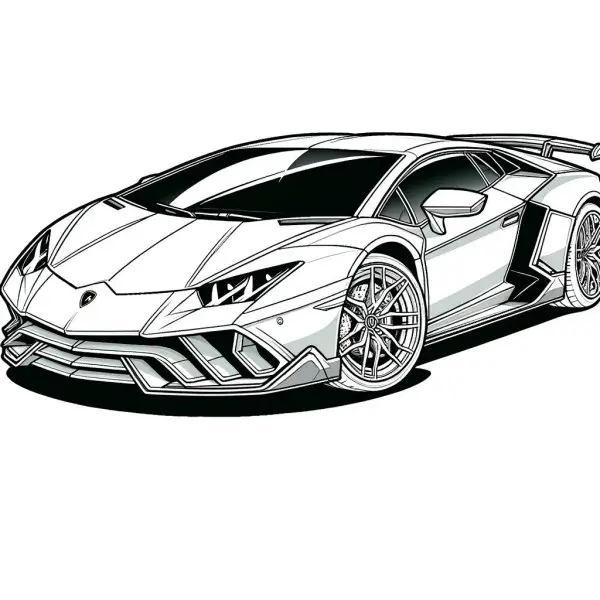 Tranh tô màu xe ô tô lamborghini 1