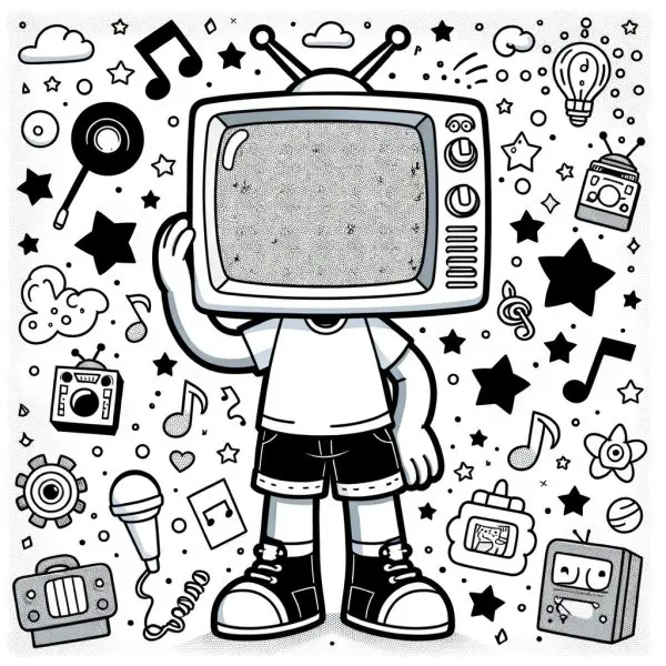Tranh tô màu TV Man 7
