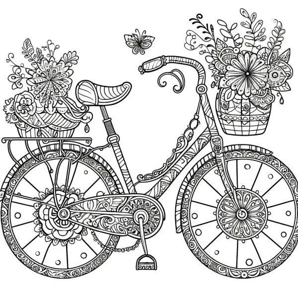 Tranh tô màu xe đạp 2