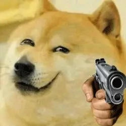 Meme chó shiba cầm súng 9