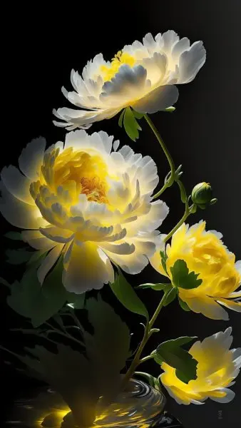 Hoa mẫu đơn vàng hình nền 15
