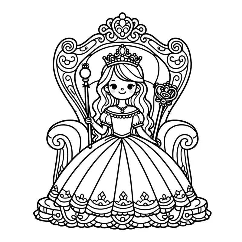 Tranh tô màu công chúa chibi 1