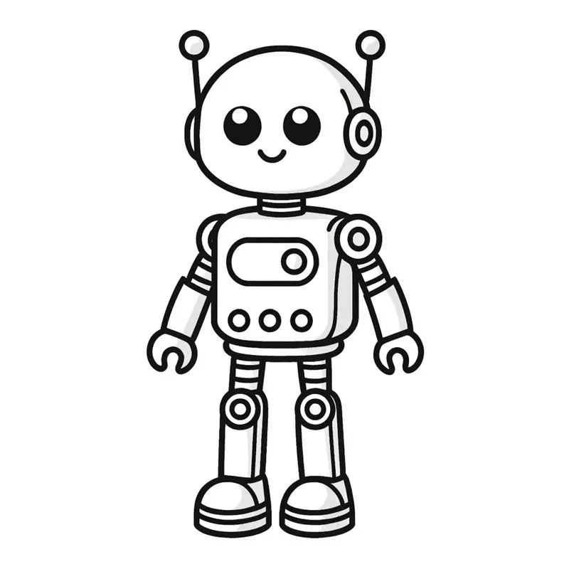 Tranh tô màu robot đơn giản 1