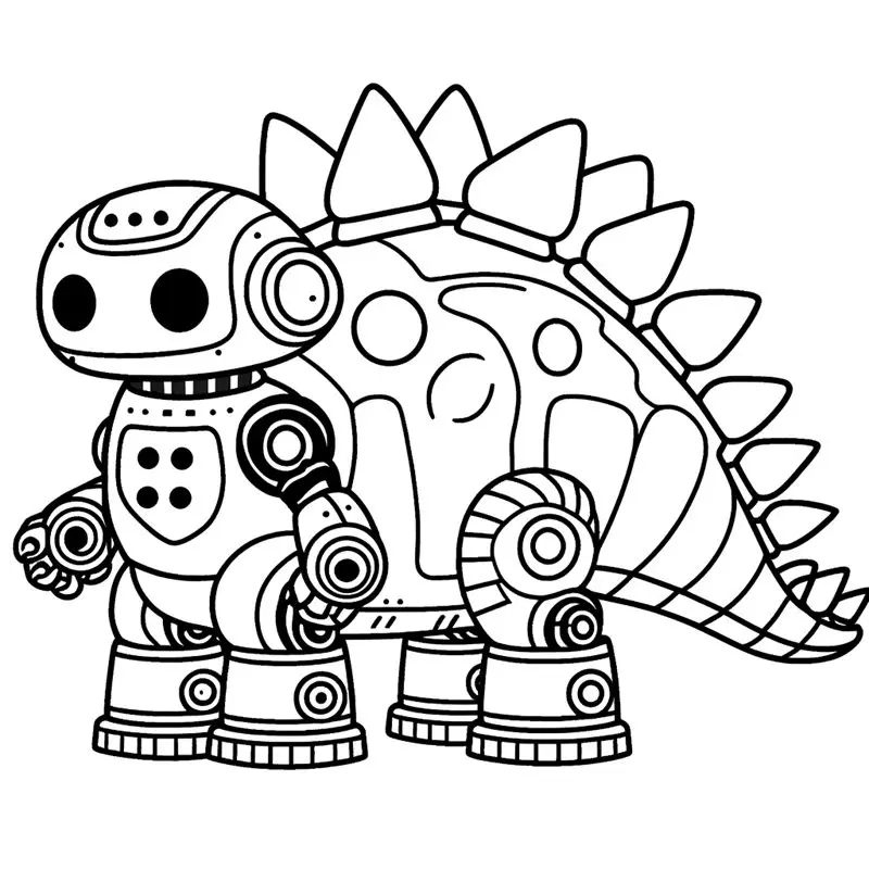 Tranh tô màu robot khủng long 2 