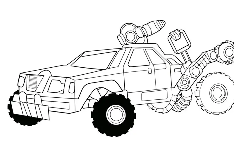 Tranh tô màu robot ô tô 2
