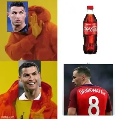 Meme Ronaldo uống nước 3
