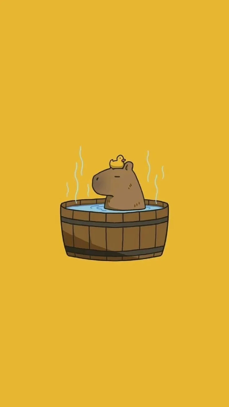 Hình capybara chibi cute dễ thương