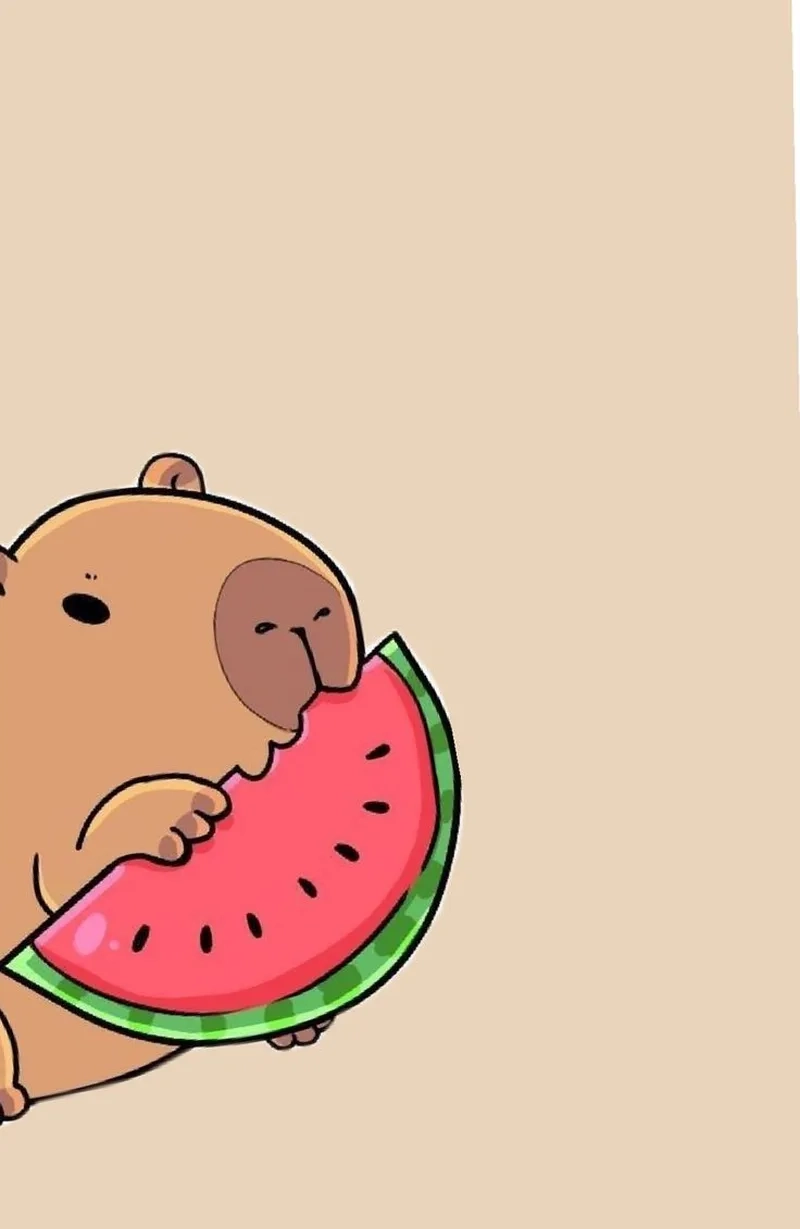 Chibi capybara hình vẽ đáng yêu
