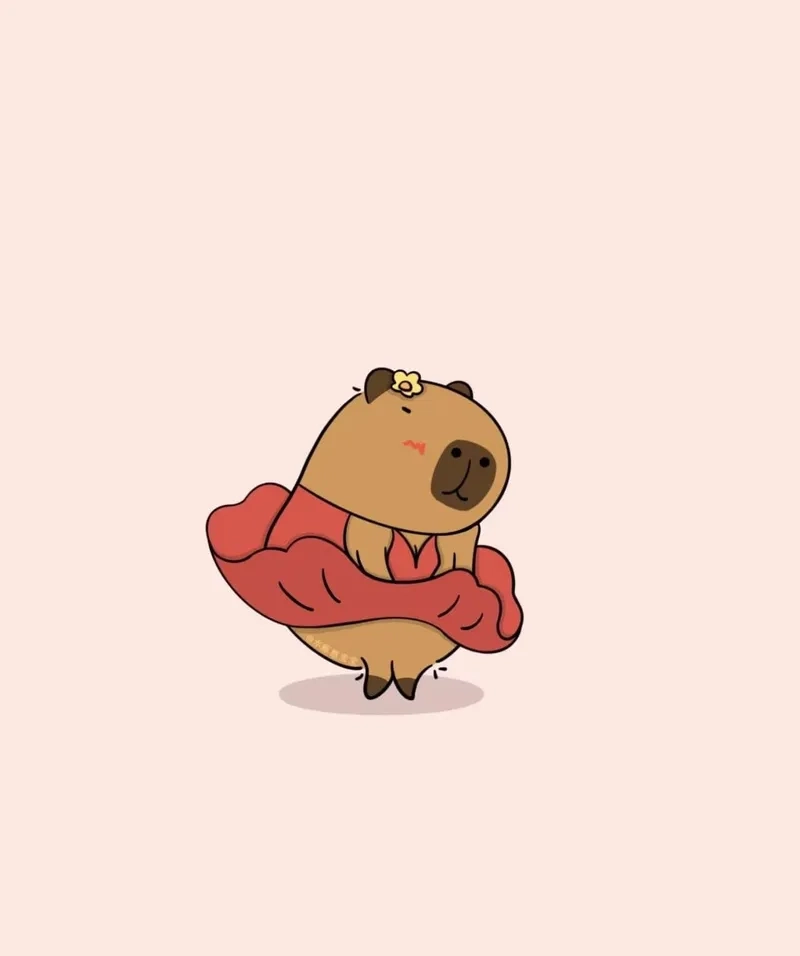 Hình vẽ capybara chibi cute đẹp