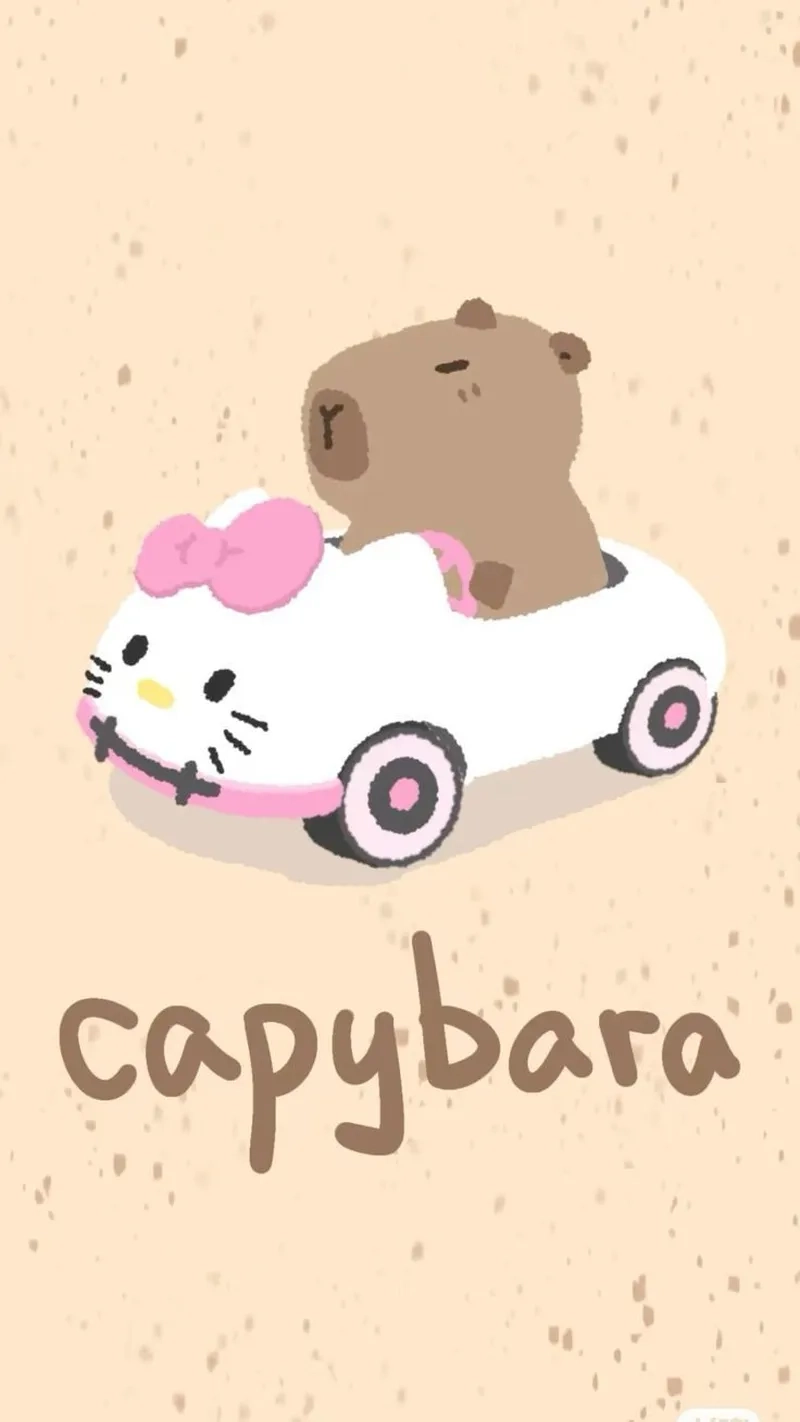 Hình nền máy tính capybara chibi