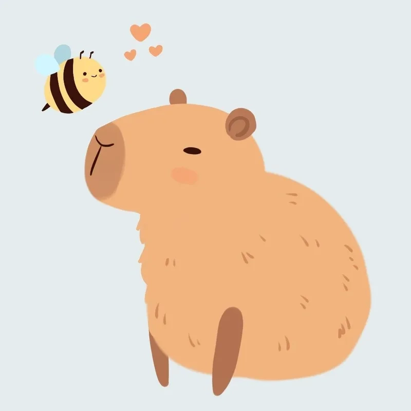 Capybara chibi tô màu sáng tạo