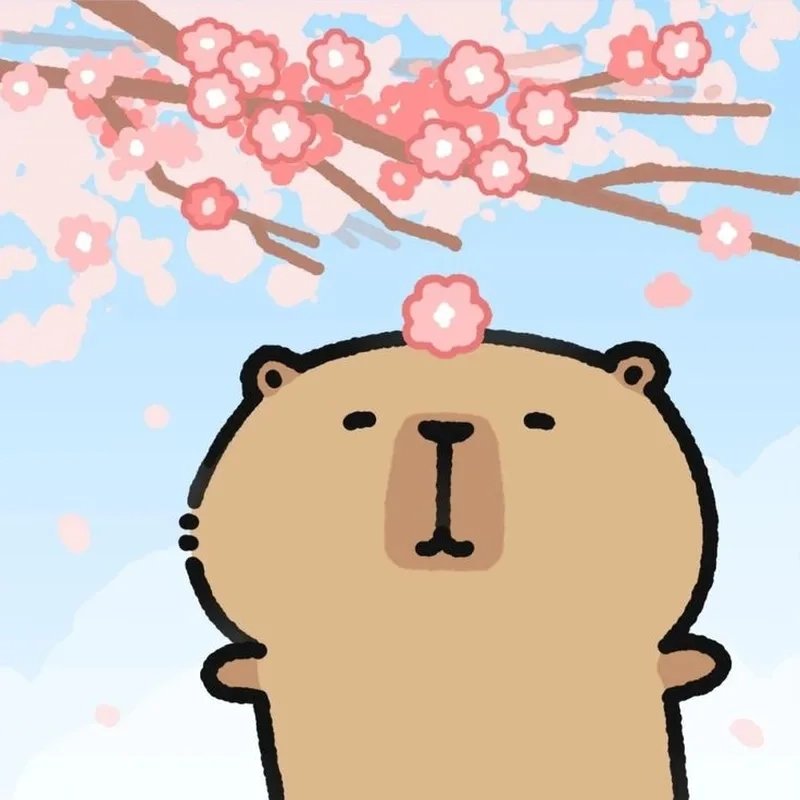 Hình nền điện thoại capybara chibi