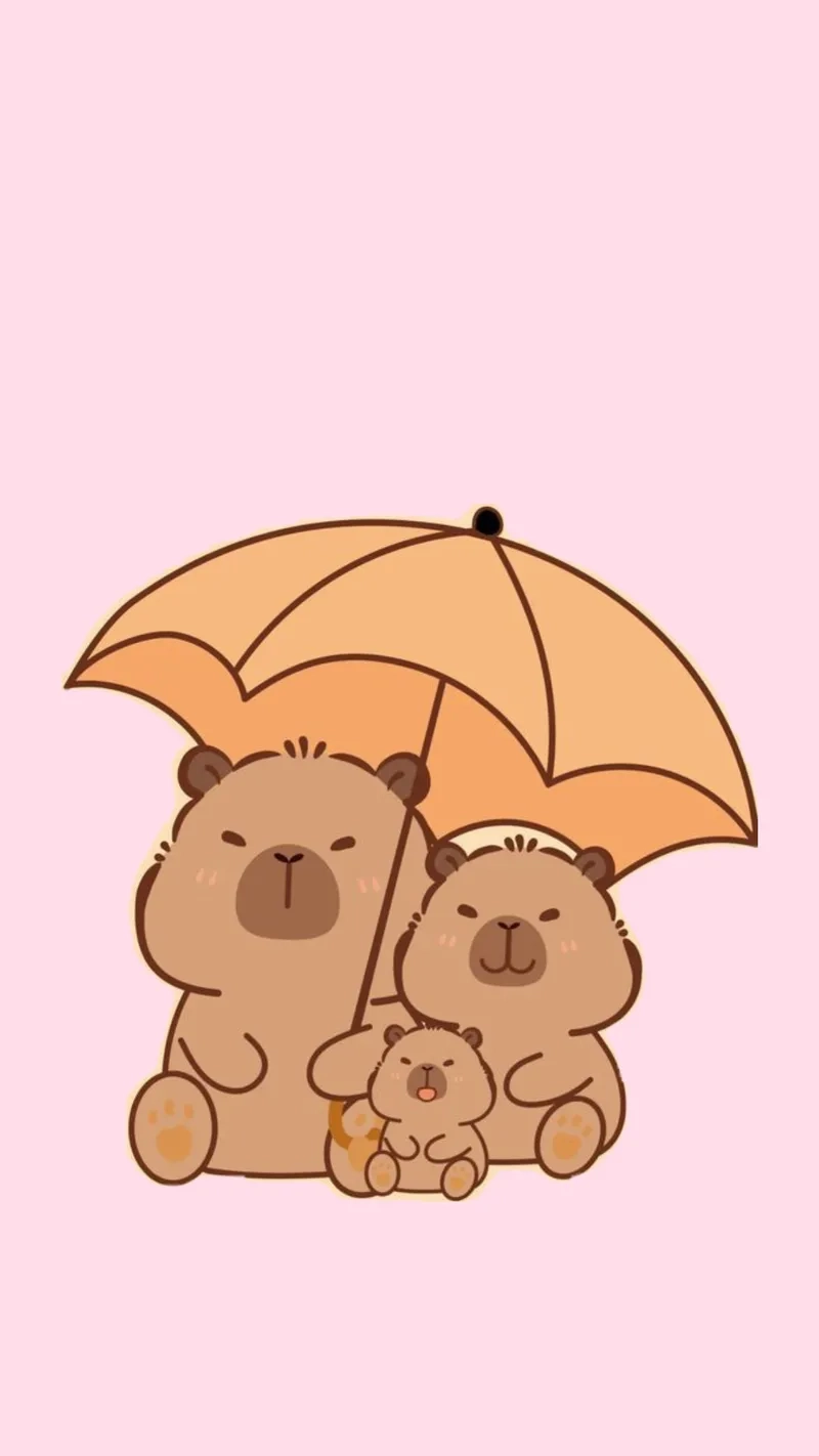 Capybara chibi hình nền đẹp