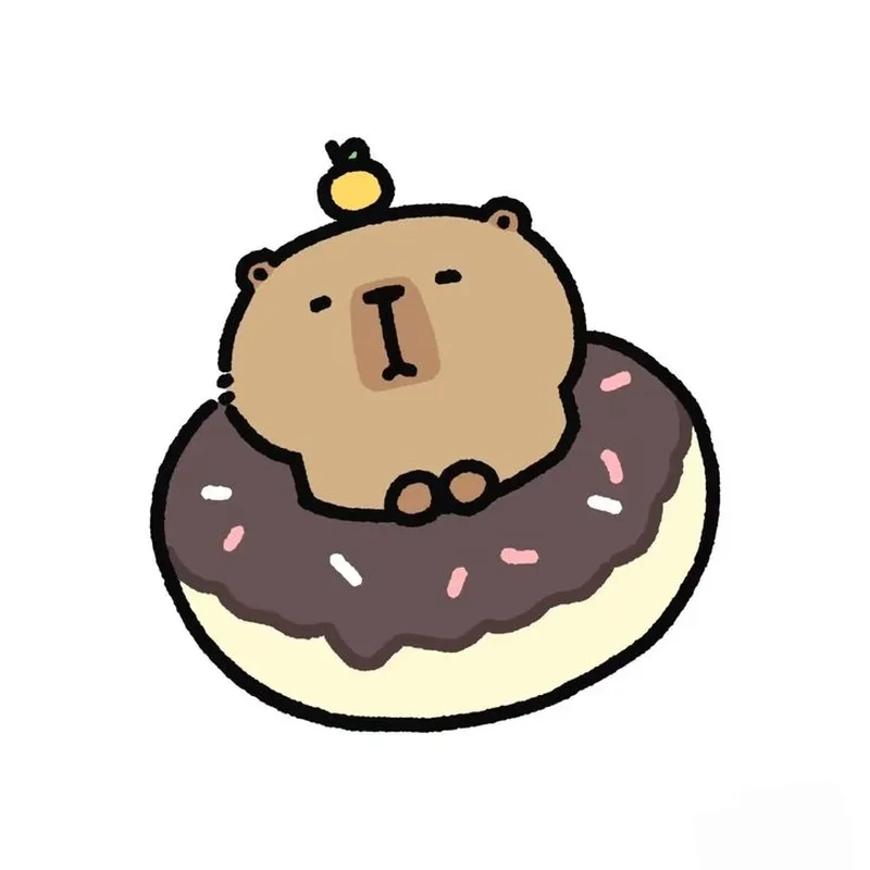 Cute chibi capybara với biểu cảm siêu đáng yêu