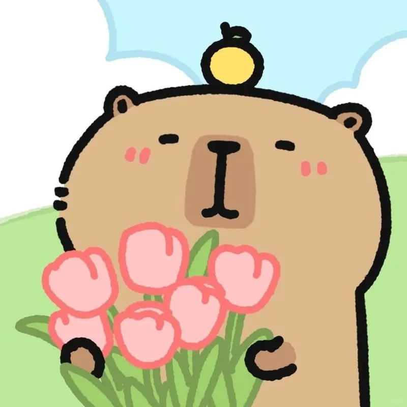 Sticker capybara chibi cute dễ thương để tải về