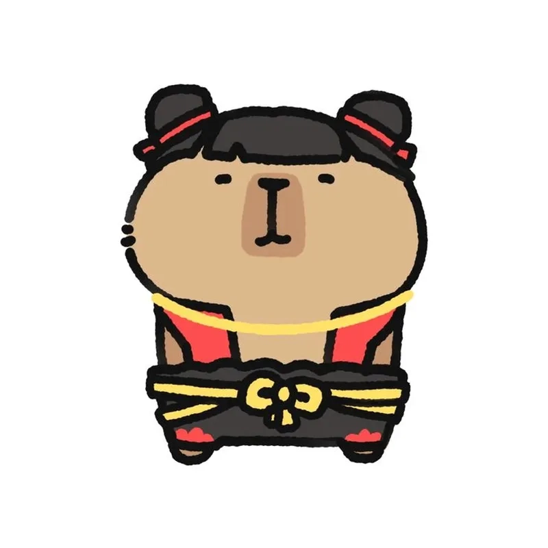 Hình capybara chibi dễ thương làm hình nền