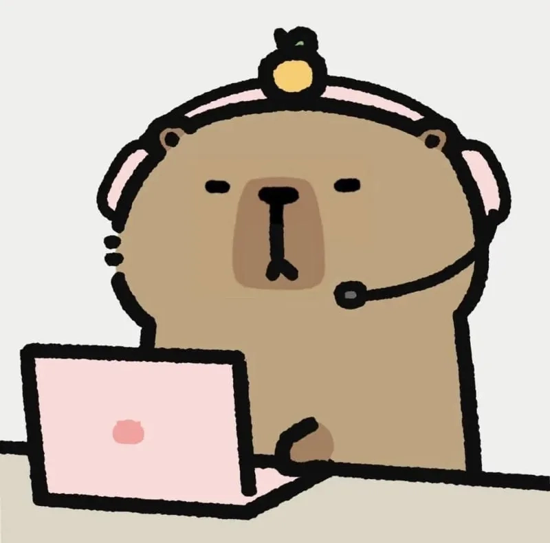Hình ảnh nền capybara chibi cute ấn tượng