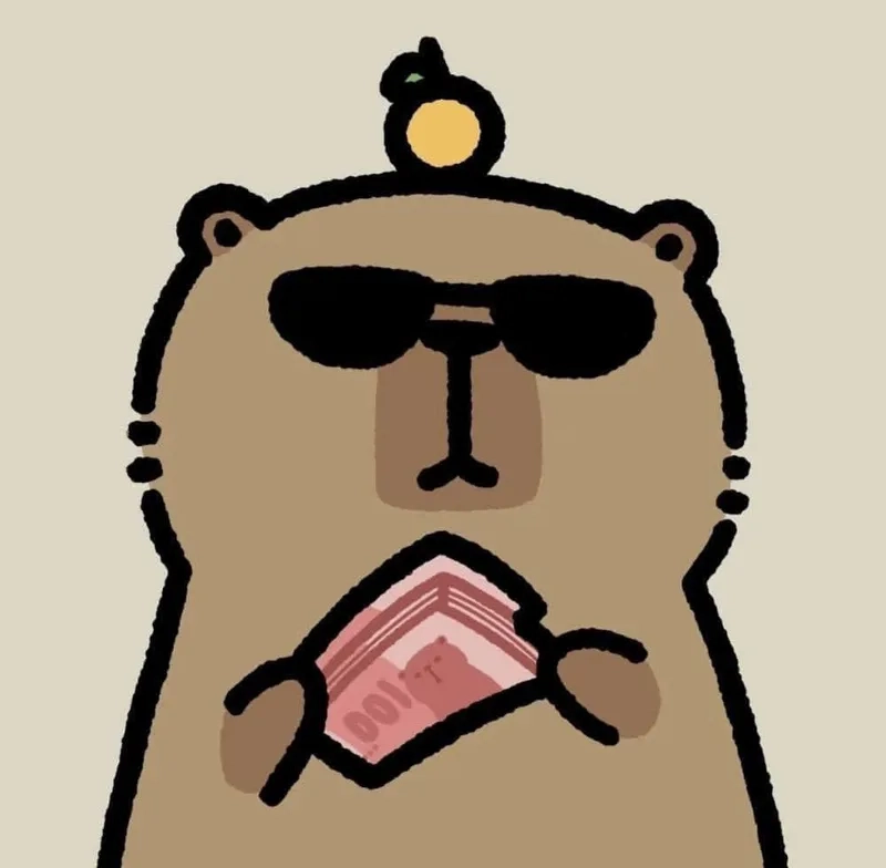 Chibi capybara cute biểu cảm hài hước