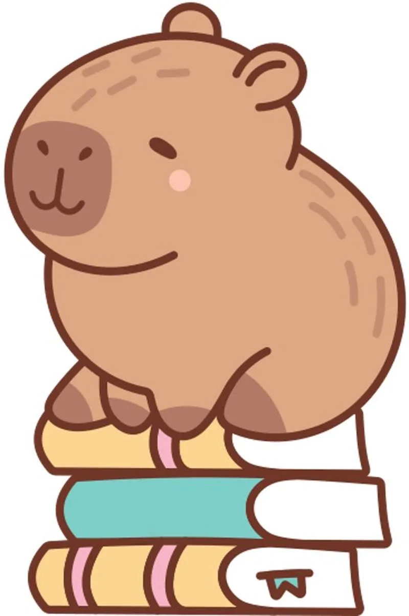 Chibi vô tri vẽ capybara cute độc đáo