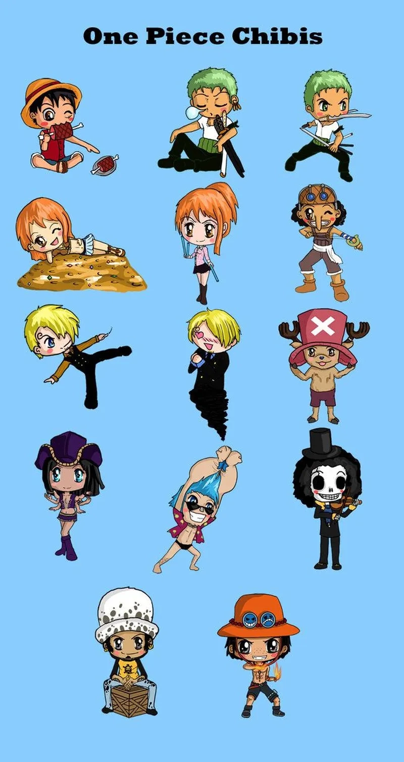 Hình nền điện thoại One Piece chibi 4K sắc nét
