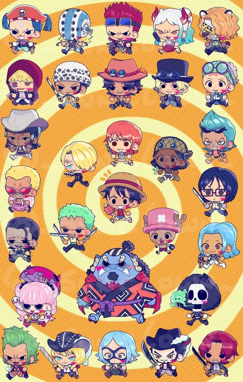 Hình One Piece chibi cute làm hình nền