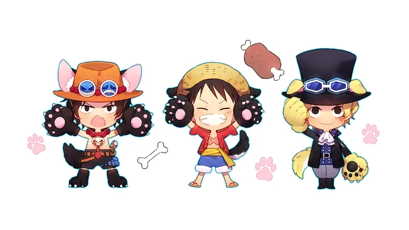 One Piece chibi wallpaper 4k siêu nét