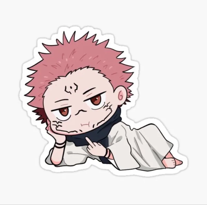 Gojo Sukuna chibi cute trong bộ đôi đáng yêu