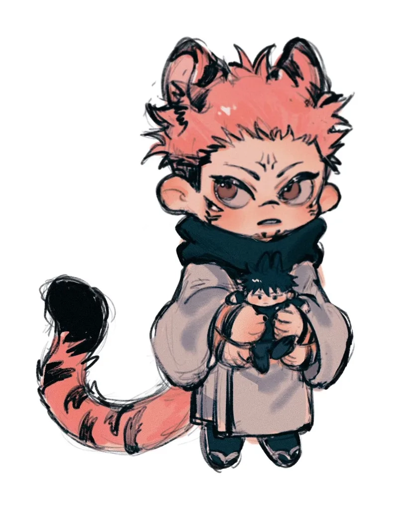 Sukuna chibi sketch phác thảo đầy nghệ thuật