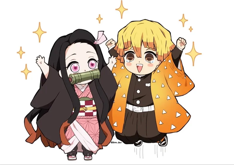 Nhân vật trong thanh gươm diệt quỷ chibi đầy đủ